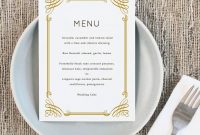 Printable Wedding Menu Template | Instant Download | Classic within Menu Template For Pages
