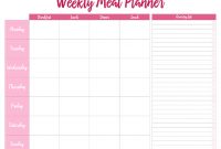 Printable Weekly Meal Planners – Free | Live Craft Eat pertaining to Menu Schedule Template