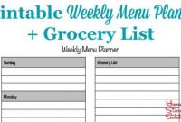 Printable Weekly Menu Planner Template Plus Grocery List with regard to Menu Planner With Grocery List Template