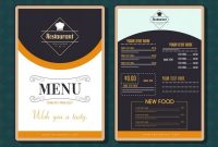 Restaurant Menu Template Modern Black White Decor Free with regard to Adobe Illustrator Menu Template