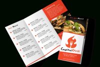 Restaurant To-Go Menu Tri-Fold Brochure Template pertaining to To Go Menu Template