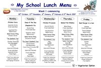 School Lunchnu Template Business Templates For Word Weekly throughout School Lunch Menu Template
