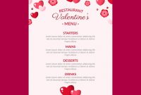 Shiny Hearts Valentine Menu Template | Free Vector regarding Valentine Menu Templates Free