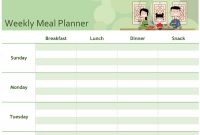Simple Meal Planner for Menu Schedule Template
