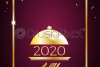 Stock Vector – 2020, New Years Eve Dinner, Template For Poster, Cover And  Menu Vector Illustration inside New Years Eve Menu Template