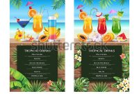 Tropical Hawaiian Cocktail Menu Beach Bar Stock Vector intended for Hawaiian Menu Template