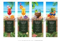 Tropical Hawaiian Cocktail Menu Beach Bar Stock Vector throughout Hawaiian Menu Template