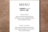 Vintage Knife And Fork Printable Menu Template. Two To A within Menu Template For Pages