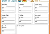 Weekly Meal Menu Template Pictures >> Family Dinner throughout Blank Dinner Menu Template