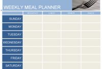 Weekly Meal Planner Template pertaining to Weekly Menu Planner Template Word