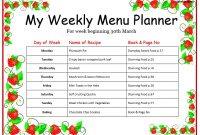 Weekly Menu Template For Home – Word Templates pertaining to Weekly Menu Template Word