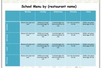 Weekly School Menu Template – Word Templates intended for School Lunch Menu Template