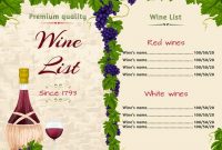 Wine List Template – Download Free Vectors, Clipart Graphics in Free Wine Menu Template