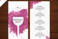 Wine List Template | Free Vector intended for Free Wine Menu Template