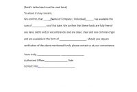 25 Best Proof Of Funds Letter Templates ᐅ Templatelab for Proof Of Funds Letter Template