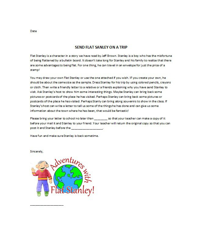 37 Flat Stanley Templates &amp; Letter Examples - Free Template pertaining to Flat Stanley Letter Template
