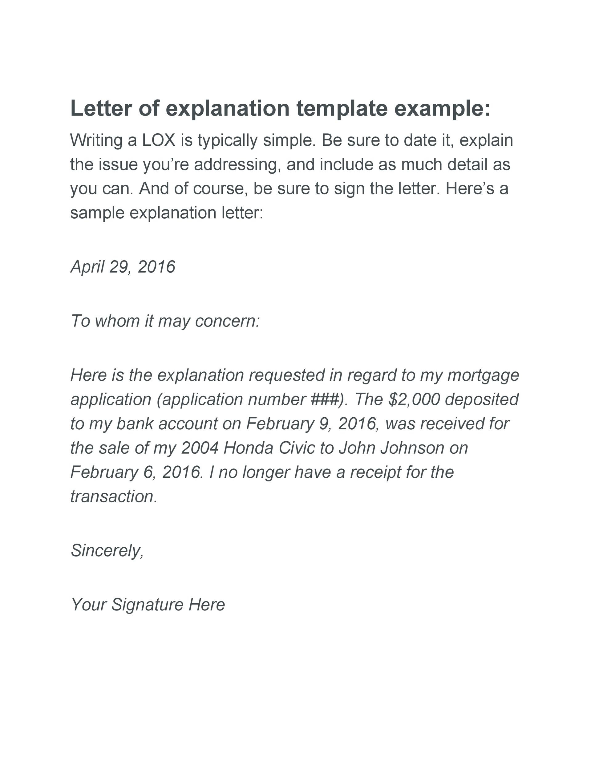 48 Letters Of Explanation Templates (Mortgage, Derogatory pertaining to Letter Of Explanation Template