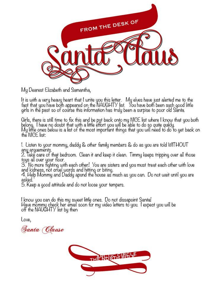 A Letter From Santa - Santa's Letterhead | Santa Letter with regard to Letter From Santa Template Word
