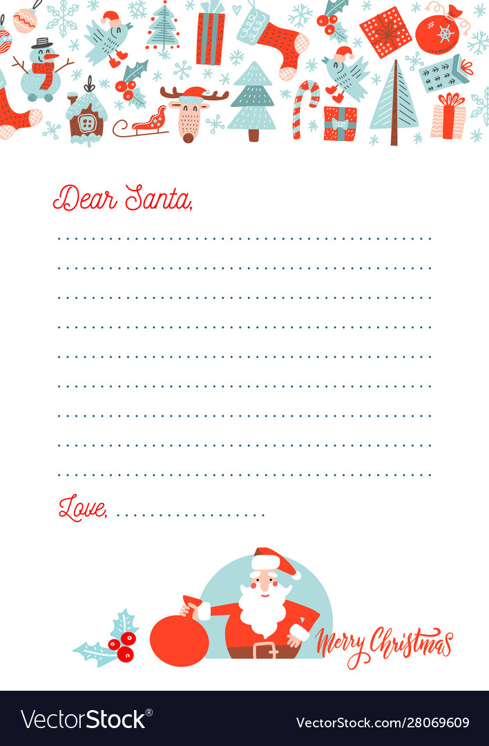A4 Christmas Letter To Santa Claus Template intended for Letter From Santa Claus Template