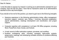 Administrative Assistant Cover Letter Sample & Email Example intended for Cover Letter Template For Office Assistant