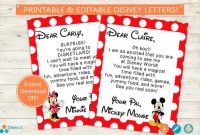 Disney Trip Reveal Letters // Adobe Editable Pdf // Disney World,  Disneyland, Mickey Mouse, Minnie, Note, Personalized, Printable, Diy Home throughout Disney Letter Template