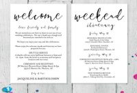 Diy Wedding Welcome Bag Note, Welcome Bag Letter, Printable intended for Welcome Bag Letter Template