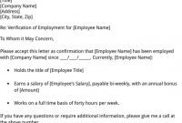 Employment Verification Letter Template (With Images regarding Employment Verification Letter Template Word