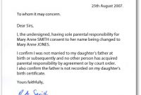 Example Letters Of Consent When Changing A Child's Name intended for Deed Poll Name Change Letter Template