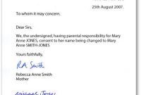 Example Letters Of Consent When Changing A Child's Name within Deed Poll Name Change Letter Template
