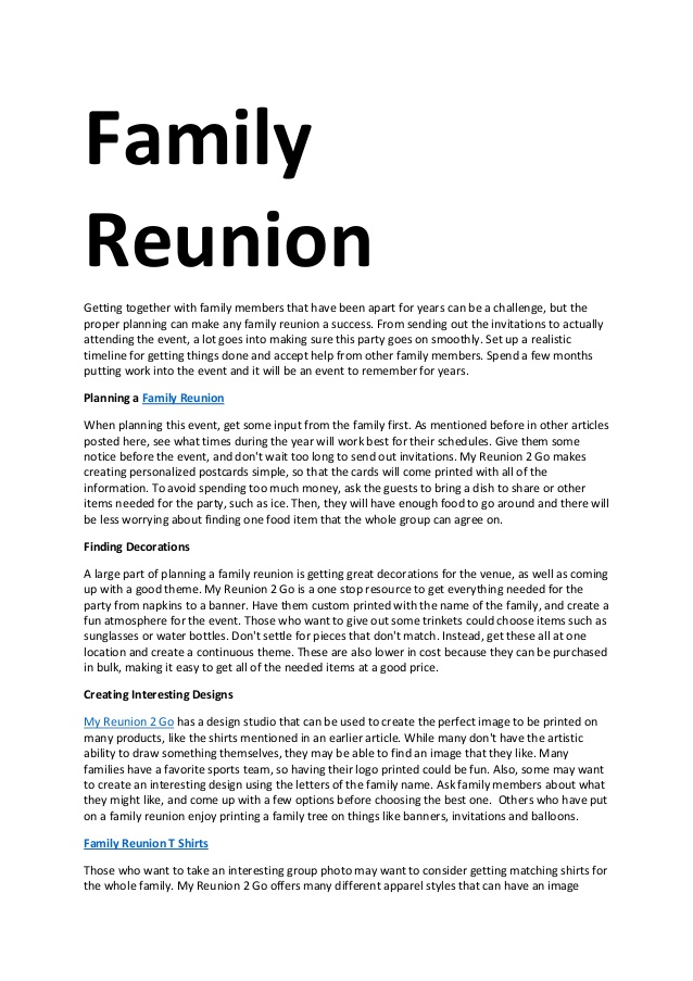 Family Reunion Letter For The Next Year Ideas - Google within Family Reunion Letter Template