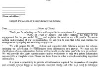 Fiduciary – Estate Or Trust – Tax Return Engagement Letter intended for Bookkeeping Letter Of Engagement Template