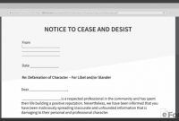 Free Defamation (Slander / Libel) Cease And Desist Letter inside Cease And Desist Letter Template Defamation