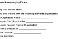 Free Minor (Child) Travel Consent Form – Pdf | Word | Eforms pertaining to Notarized Letter Template For Child Travel