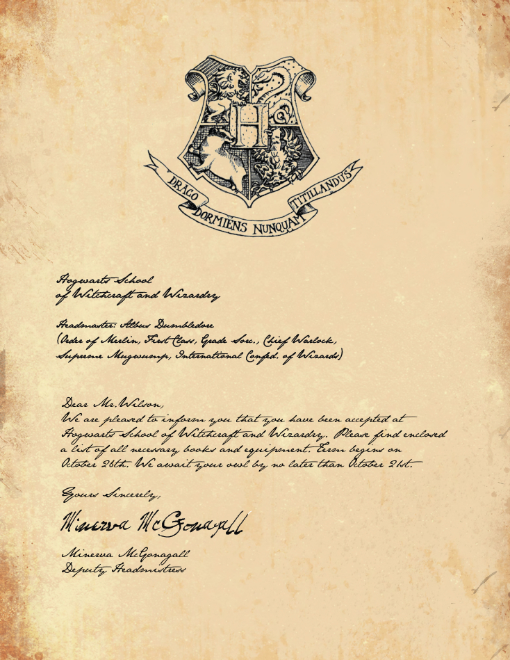 Free Printable Hogwarts Invitation Template | Harry Potter throughout Harry Potter Letter Template