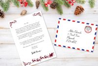 Free Printable Letter & Envelope From Santa for Free Letters From Santa Template
