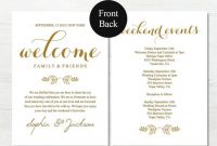 Gold, Welcome Bag Letter Template, Wedding Welcome Bag Note,printable  Wedding Itinerary, Agenda, Instant Download, Editable Template, Tos_60 with regard to Welcome Bag Letter Template