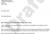 Grievance Letter To Your Employer – Grievance Template pertaining to Grievance Template Letters