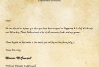 Harry Potter Certificate Template New Invitation Letter in Harry Potter Letter Template
