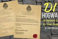 Harry Potter Diy Hogwarts Acceptance Letter & 1St Year within Harry Potter Acceptance Letter Template