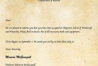 Harry Potter Food And Decorationsdeborah Betz | Harry inside Harry Potter Acceptance Letter Template
