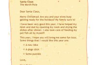 Letter To Santa regarding Letter From Santa Template Word