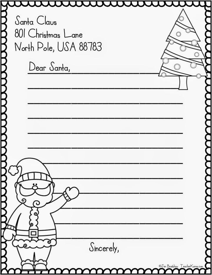 Letter To Santa Template ~ Free! (With Images) | Santa regarding Dear Santa Template Kindergarten Letter