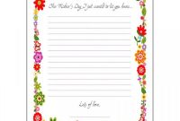Mother's Day Letter Template with regard to Mother&#039;s Day Letter Template