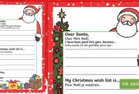 My Christmas Wish Letter To Santa Writing Template English with regard to Letter From Santa Claus Template