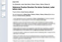 New Example Letter Before Court Action in Pre Action Protocol Letter Template