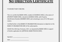 No Objection Certificate Templates [Property, Study] | Hloom in Letter Of Objection Template