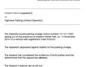 Parking Offence Appeal Letter Example intended for Pcn Appeal Letter Template