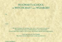 Personalised Hogwarts Acceptance Letter | The Harry Potter pertaining to Harry Potter Letter Template