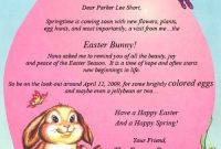 Personalized Easter Bunny Letters | Letter From The Easter regarding Letter To Easter Bunny Template
