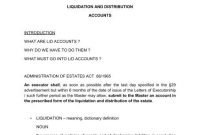 Preparation Of Liquidation And Distribution Accounts within Estate Distribution Letter Template